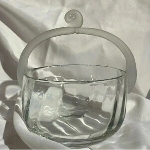 Romanian Hand Blown Lalique Art Glass Basket